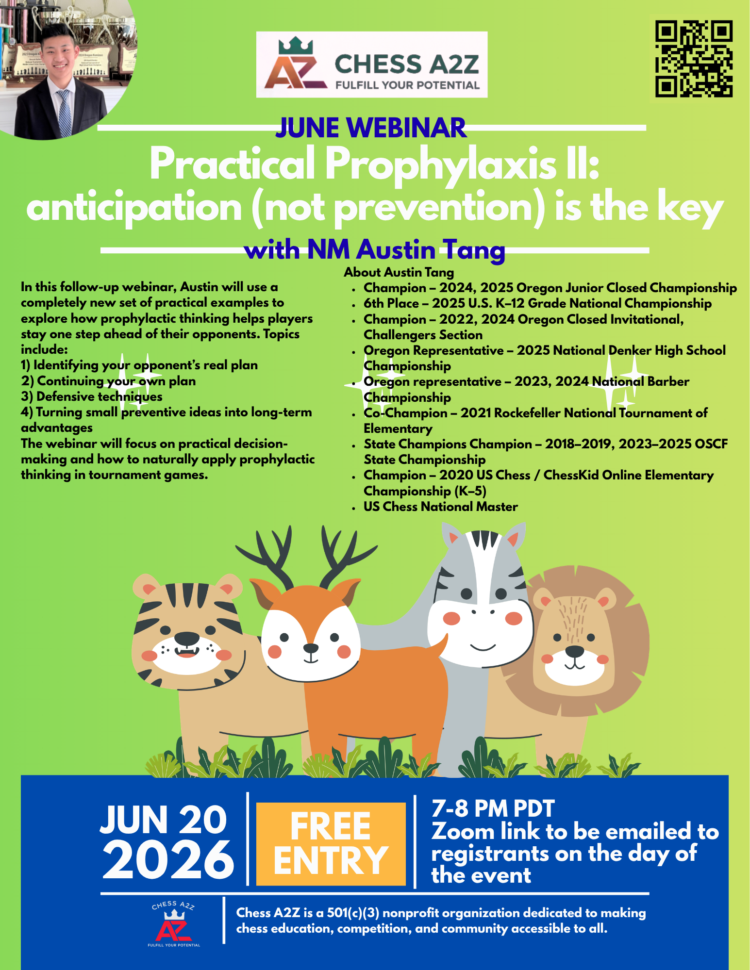June Webinar with NM Austin Tang "Practical Prophylaxis: anticipation (not prevention) is the key"